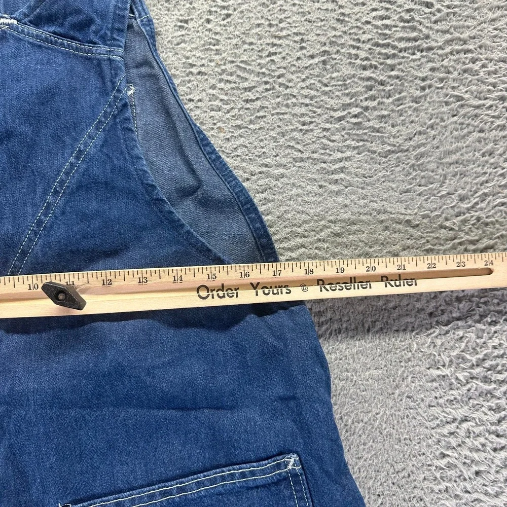 Carhartt Bib Overall Mens 36x30 Blue Cotton Denim Straight Carpenter Workwear